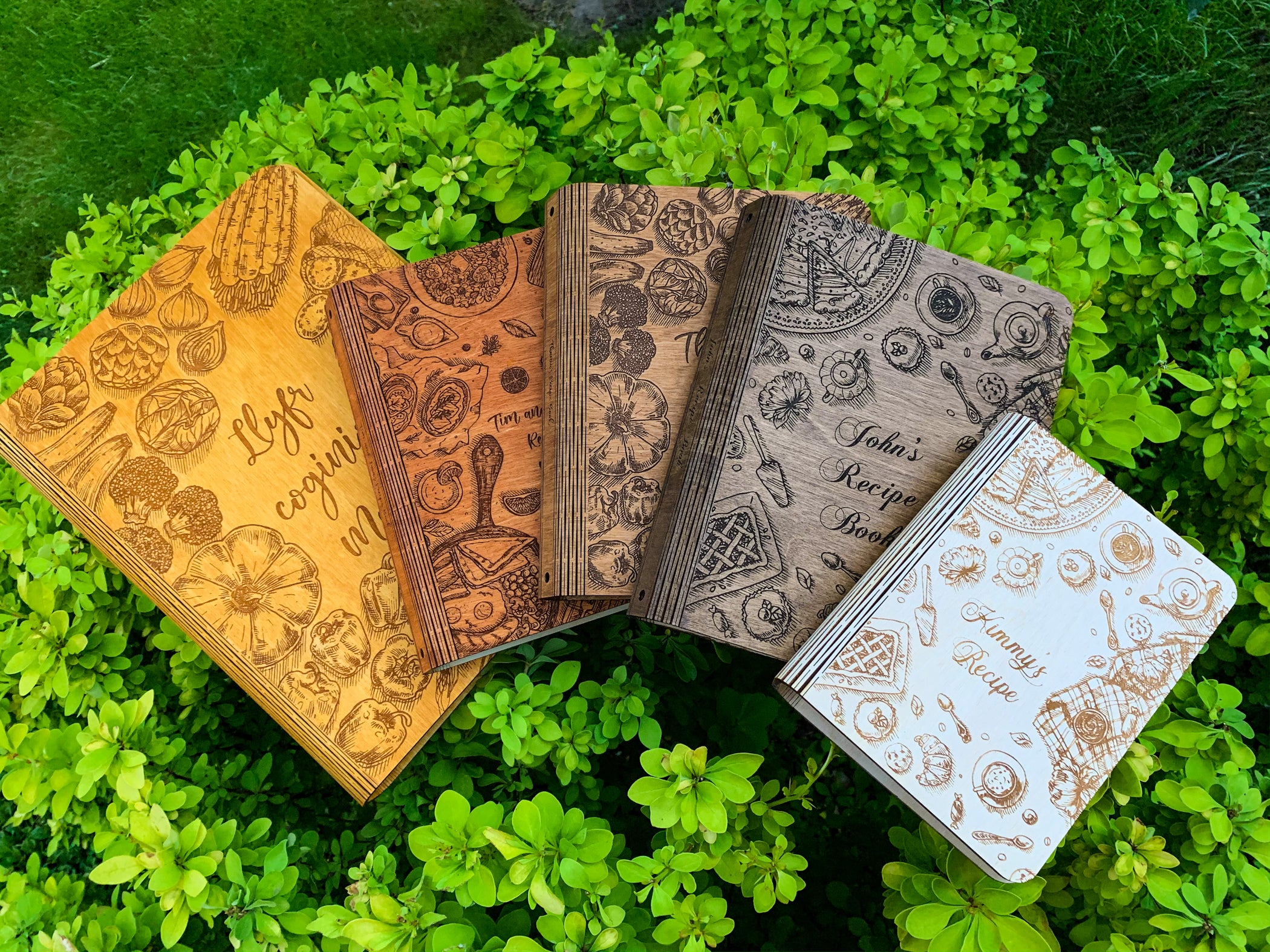 Personalized Wooden Recipe Books
