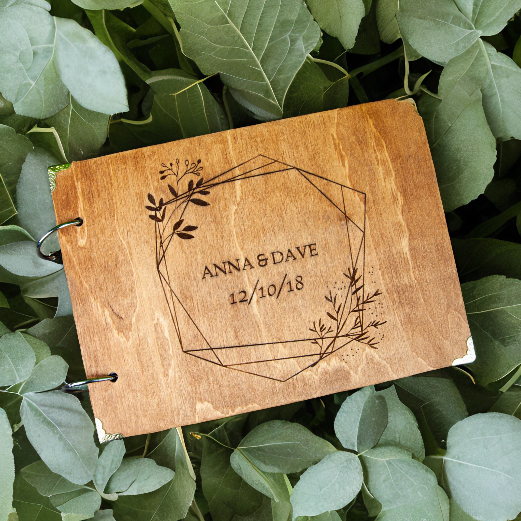 CUSTOM WEDDING PERSONALIZED WOOD PHOTO ALBUM