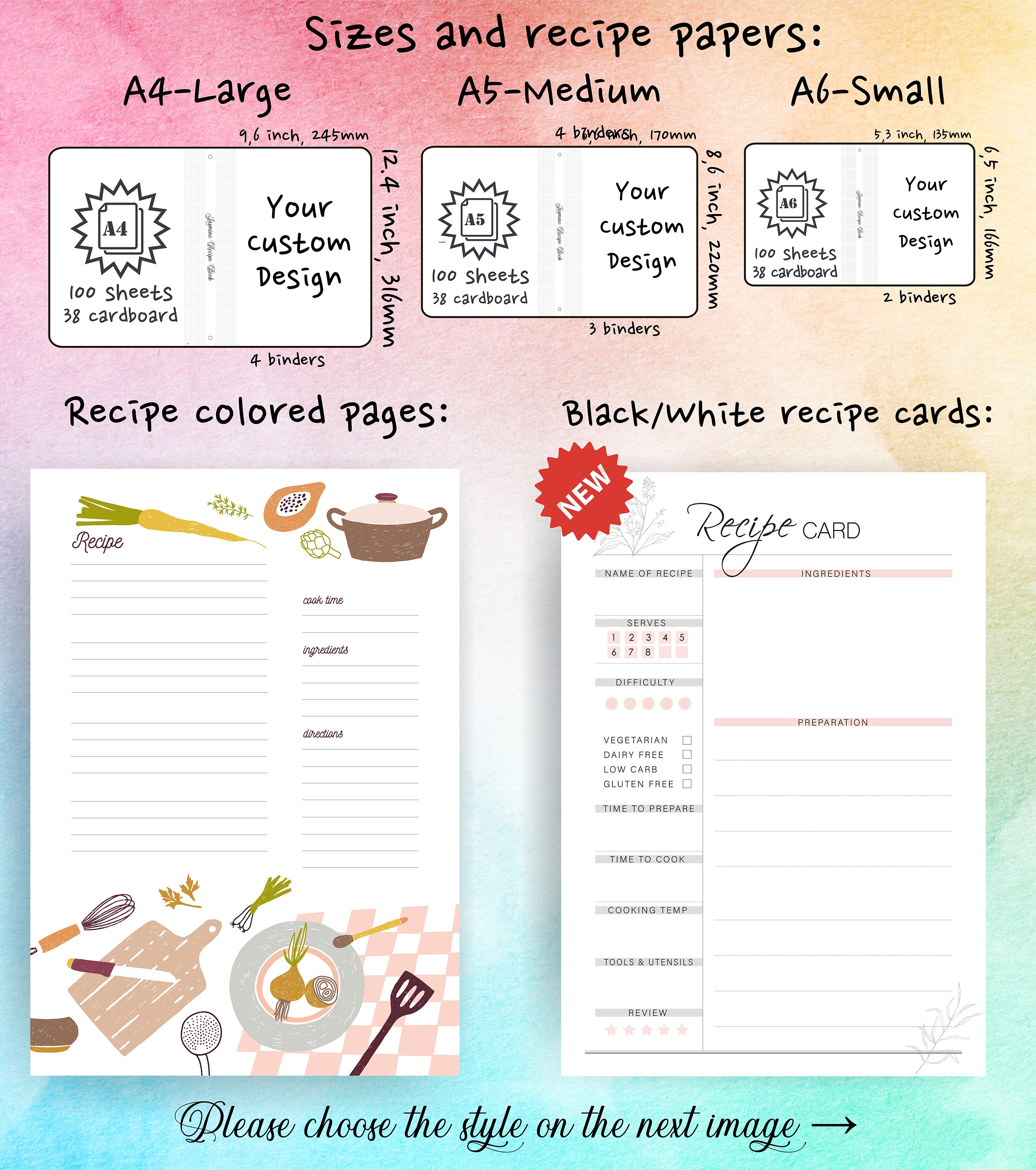BLANK COOKBOOK BINDER PERSONALIZED RECIPE BOOK