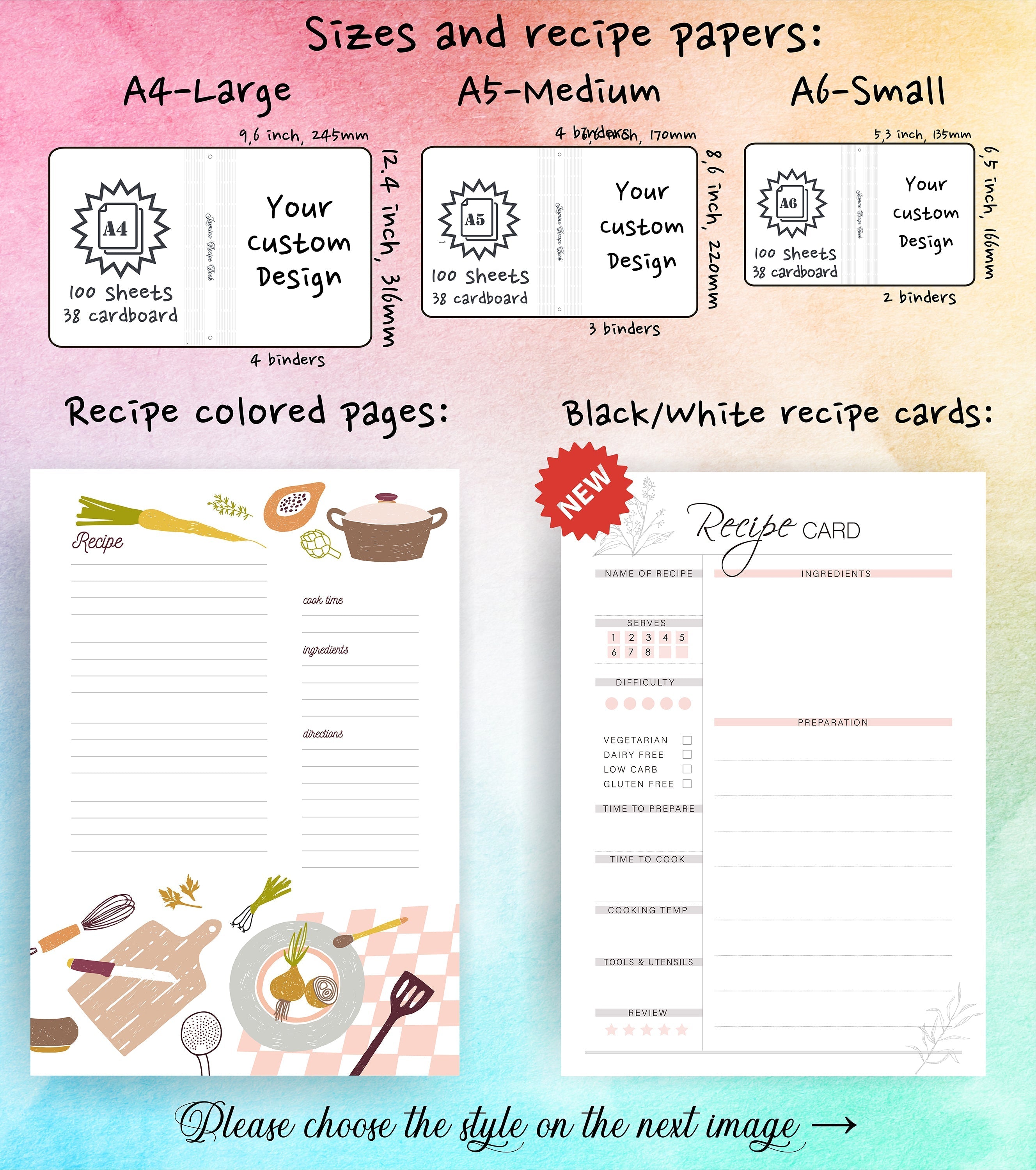 GIFT FOR MOM PERSONALIZED COLORFUL WOODEN RECIPE BOOK