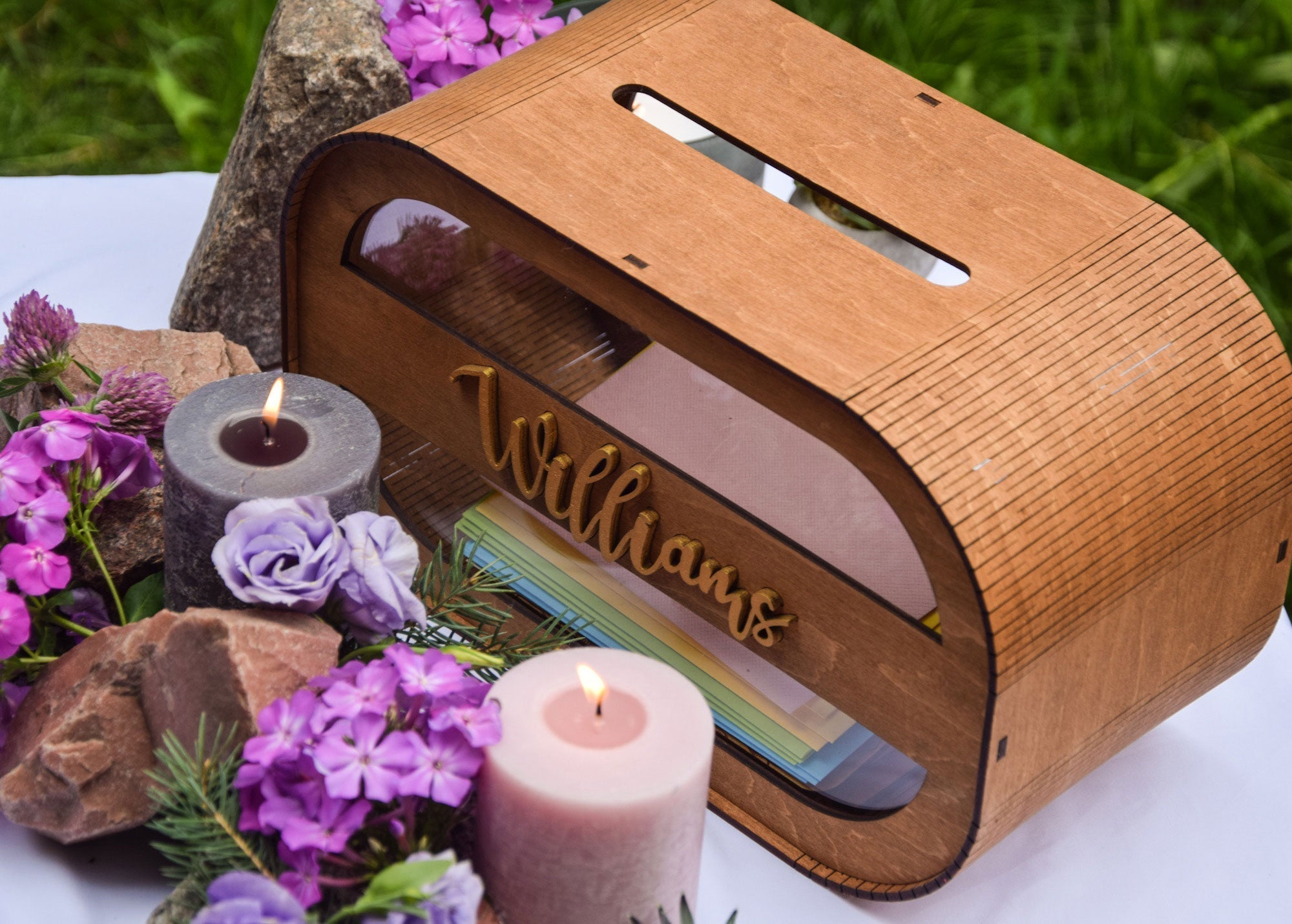 Wooden box for cards, Personalized gift, Wedding card box