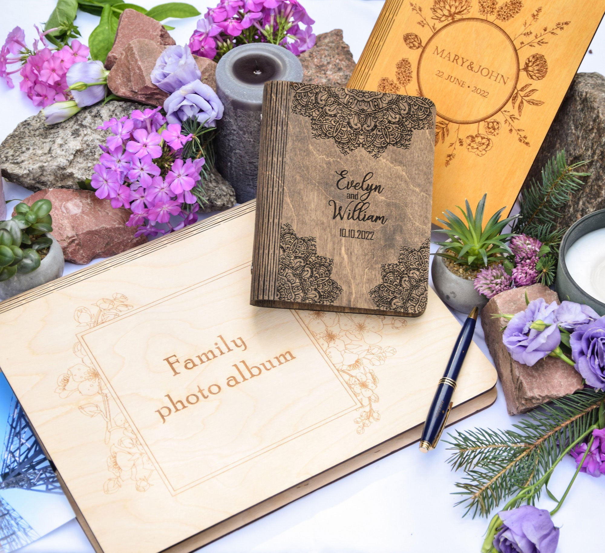 Personalized Photo Album, Wooden book