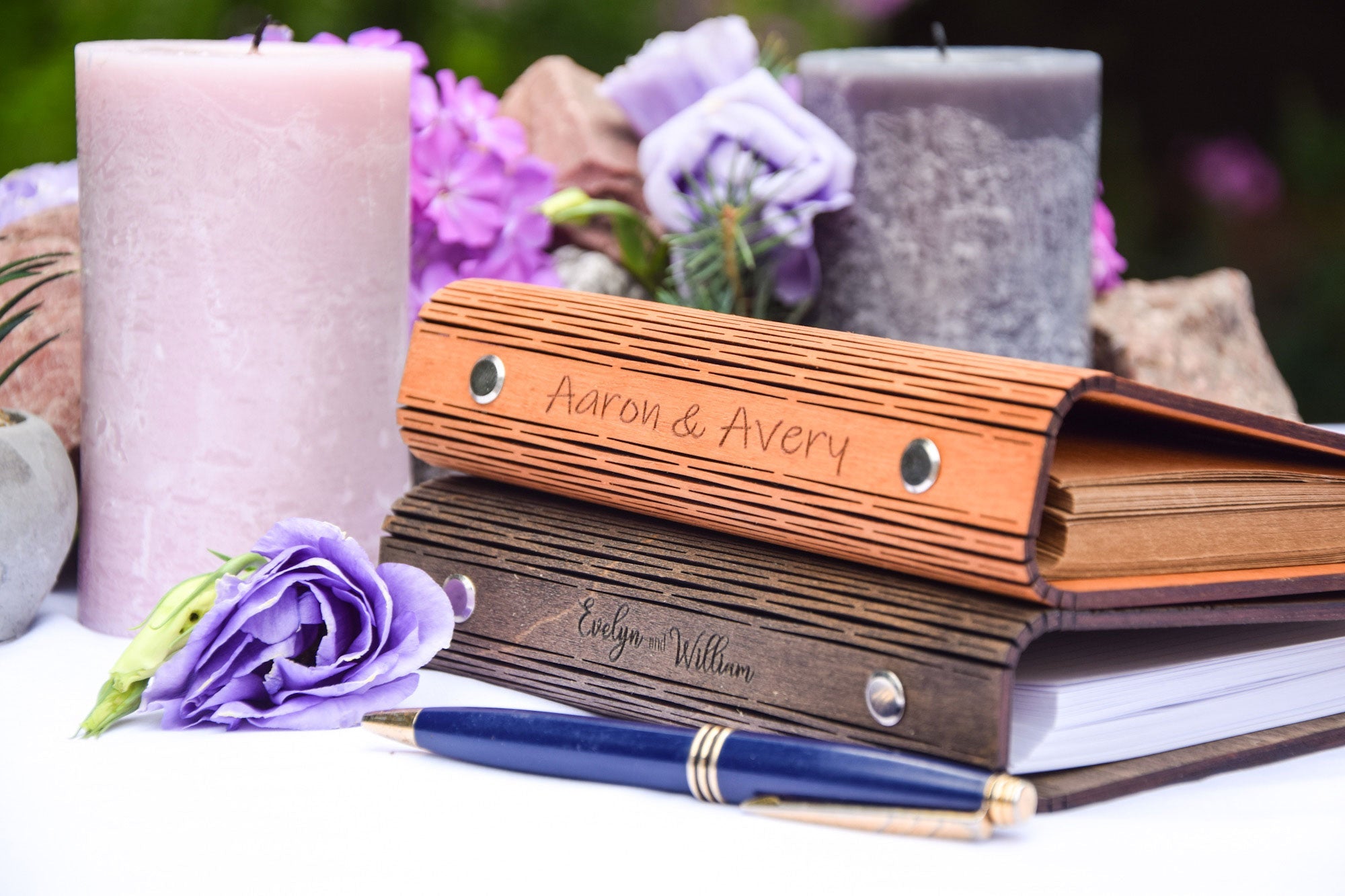 Wooden Memory Book, Personalized Guest book, Custom Album