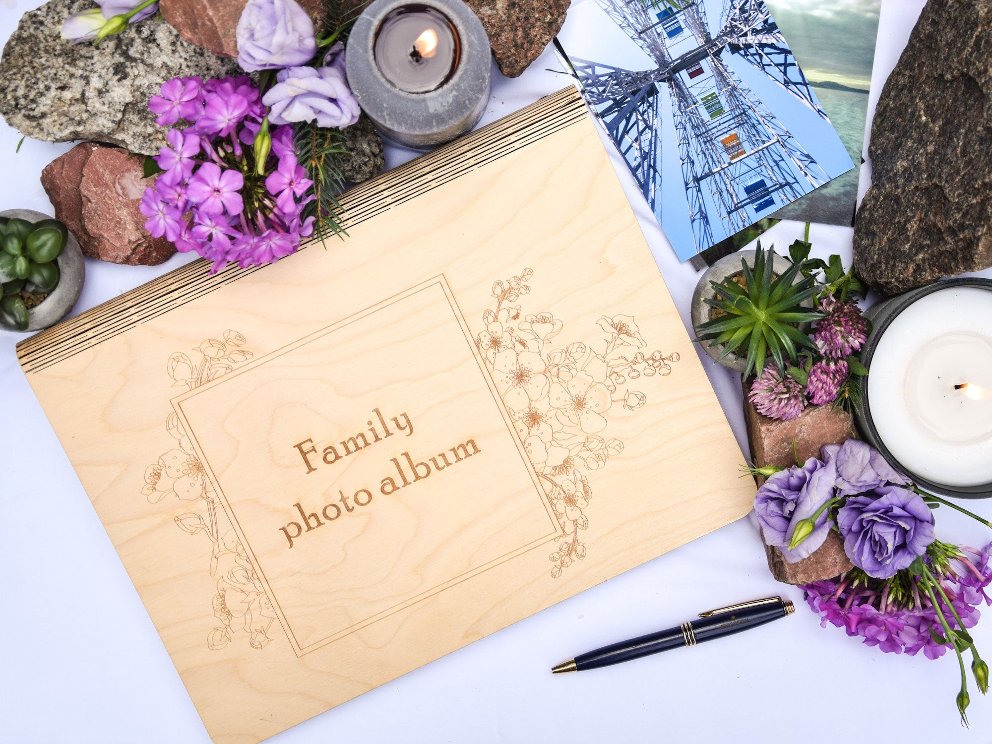 Personalized Photo Album, Wooden book