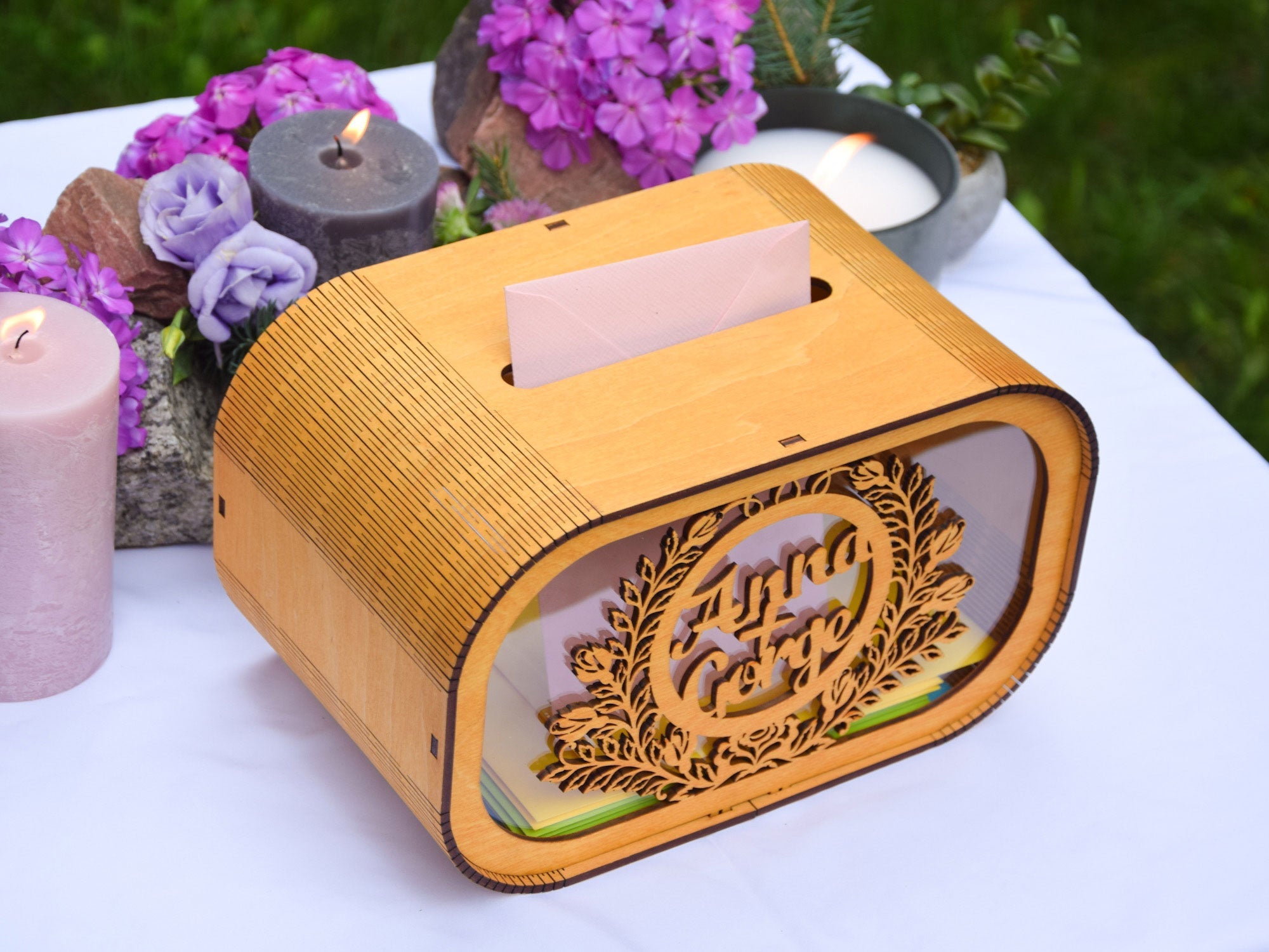 Personalized Wooden Decorative Box, Laser engraved Gift