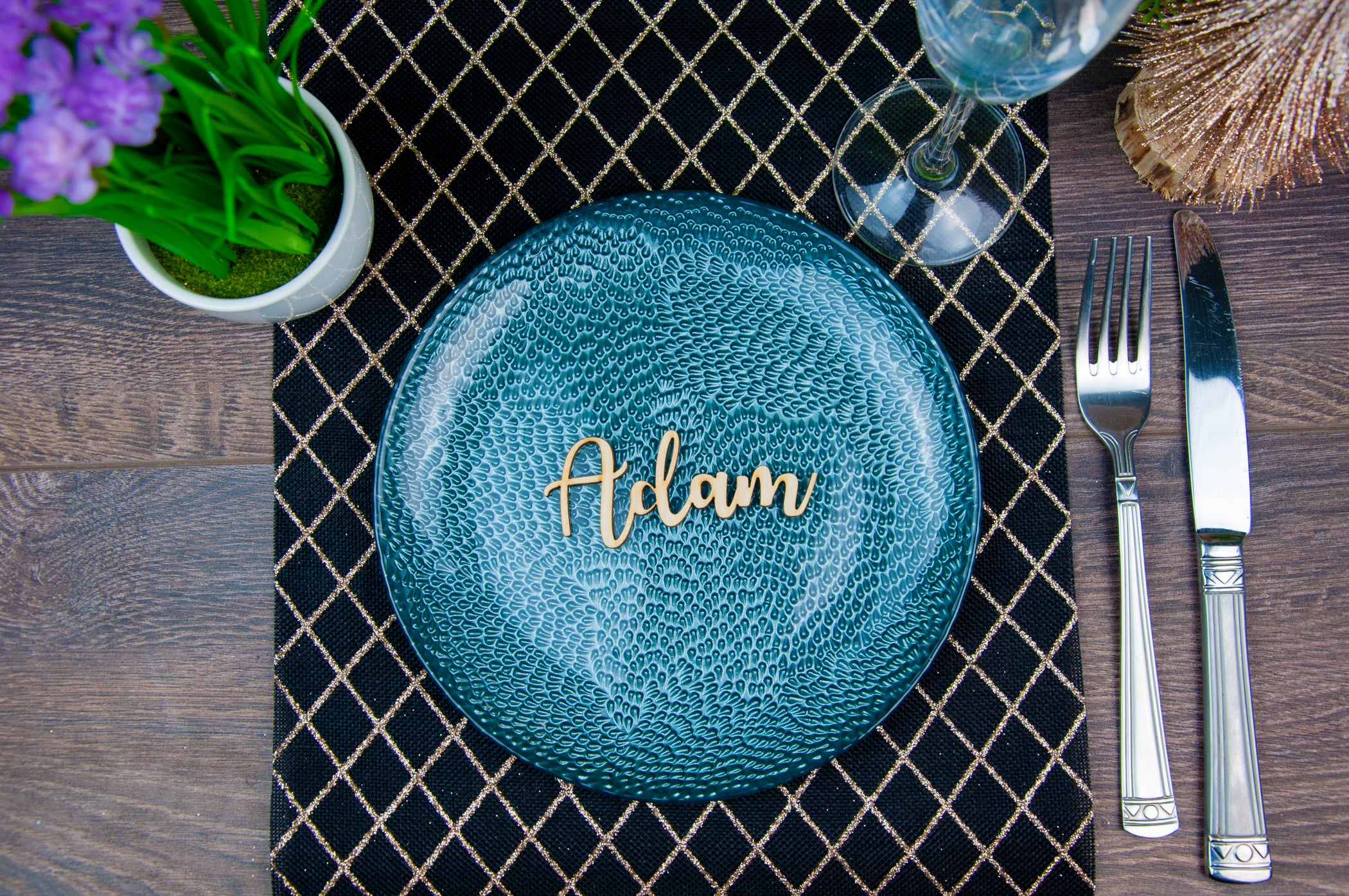 WEDDING PLACE CARDS NAME WOODEN LASER CUT NAMES