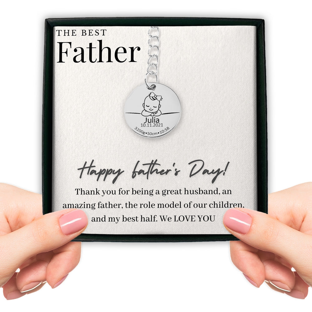 Baby Birth Details Keychain