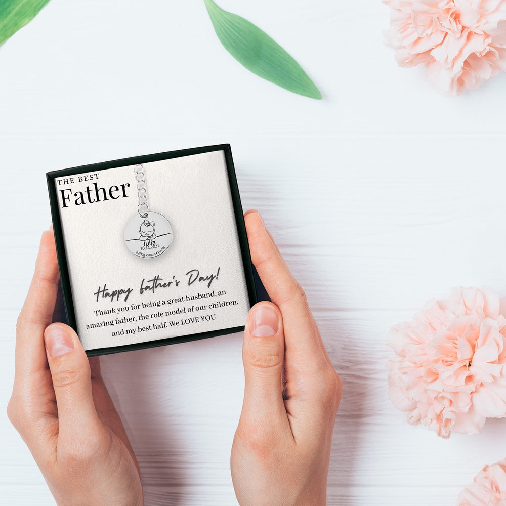 Baby Birth Details Keychain