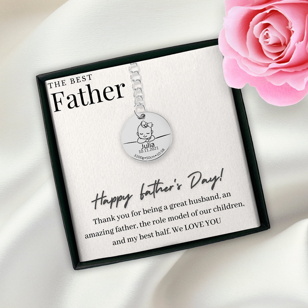 Baby Birth Details Keychain