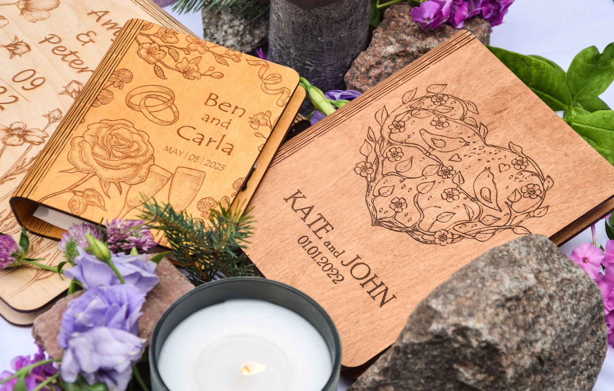 Personalized Guest book, Wooden Album