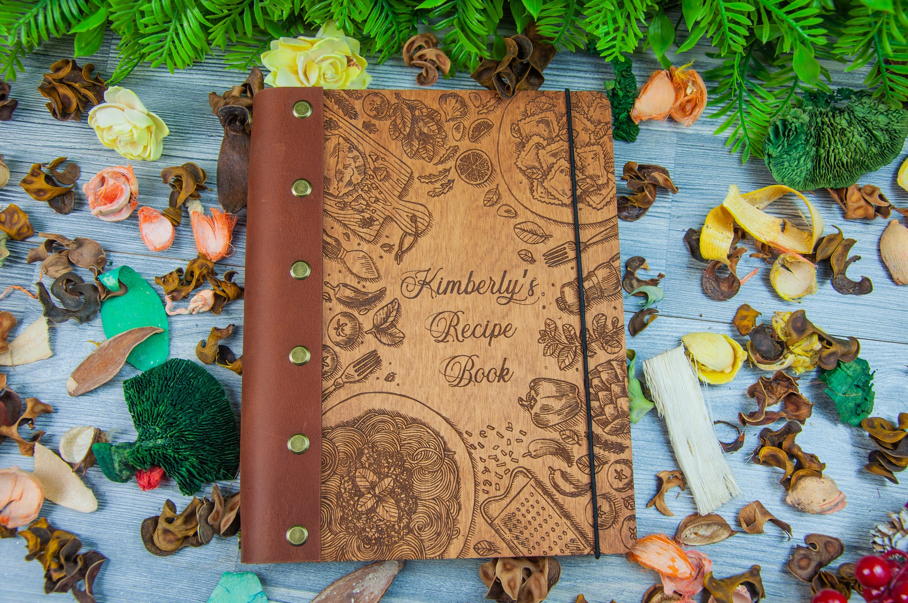 PERSONALIZED LEATHER RECIPES JOURNAL GIFT FOR HER