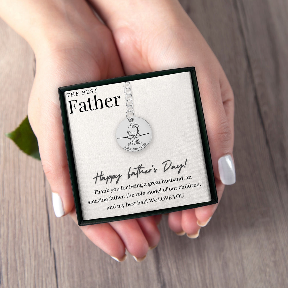 Baby Birth Details Keychain