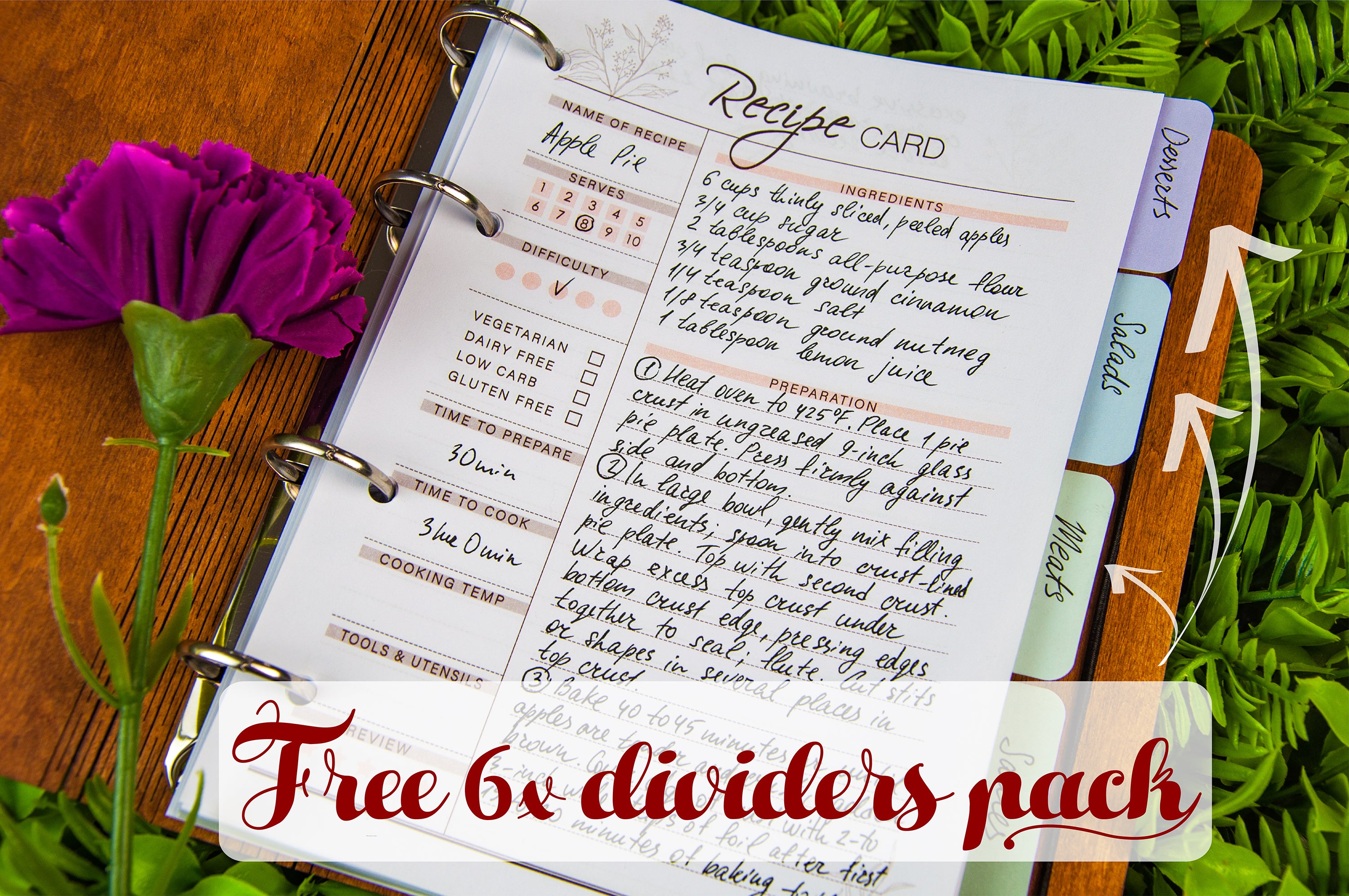 PERSONALIZED WOODEN RECIPE BOOK