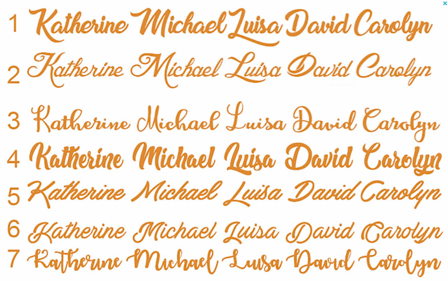 WEDDING PLACE CARDS NAME WOODEN LASER CUT NAMES