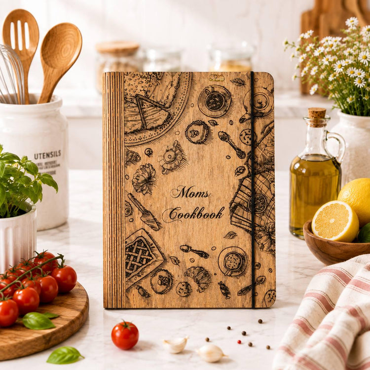 Personalized Wooden Recipe Book for Mom