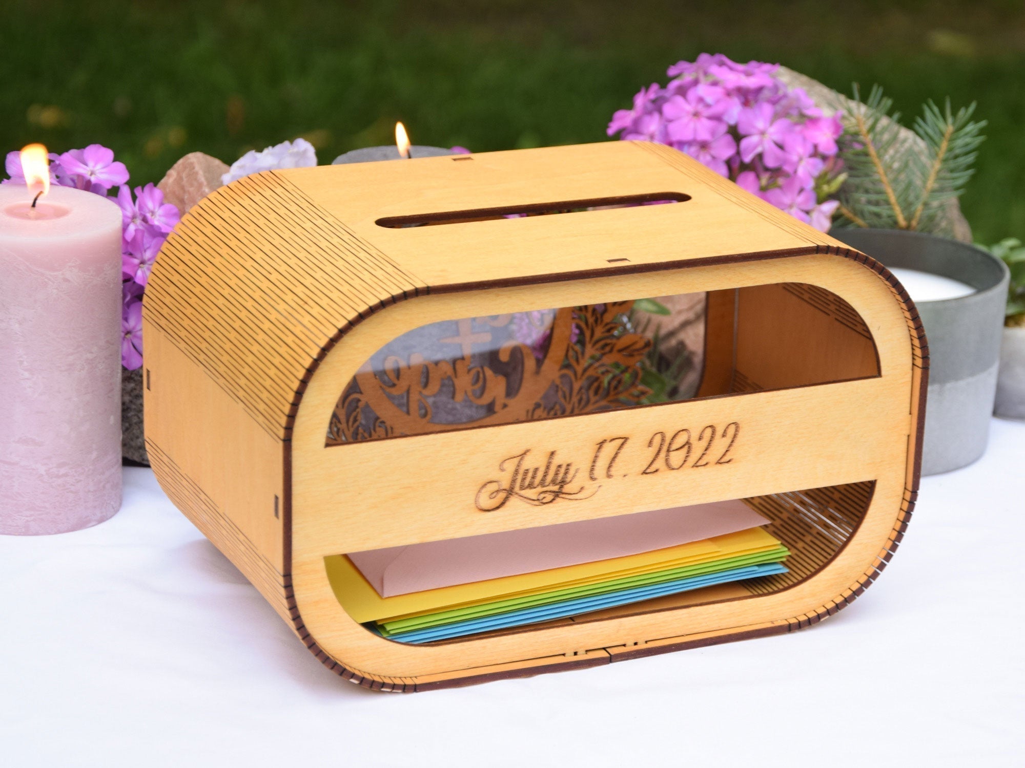 Personalized Wedding Card Box | Acrylic Card Box | Wedding Card Box with  Slot | Wedding Card Box Decal | Wedding Card Box | Clear Card Box