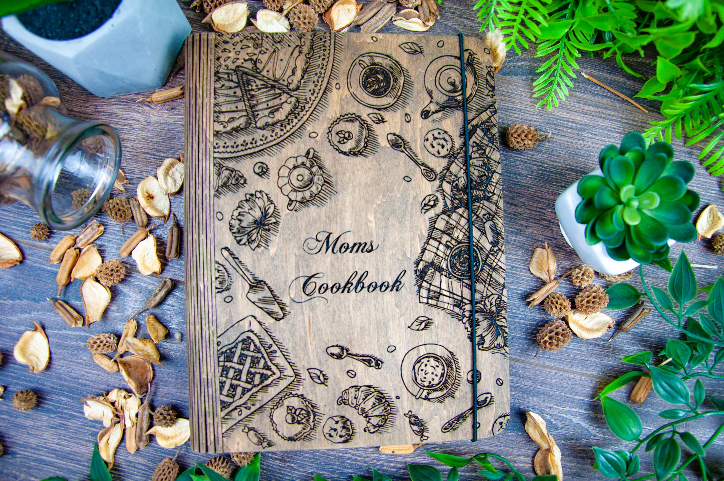 Personalized Blank Recipe Book with Kraft Brown Pages