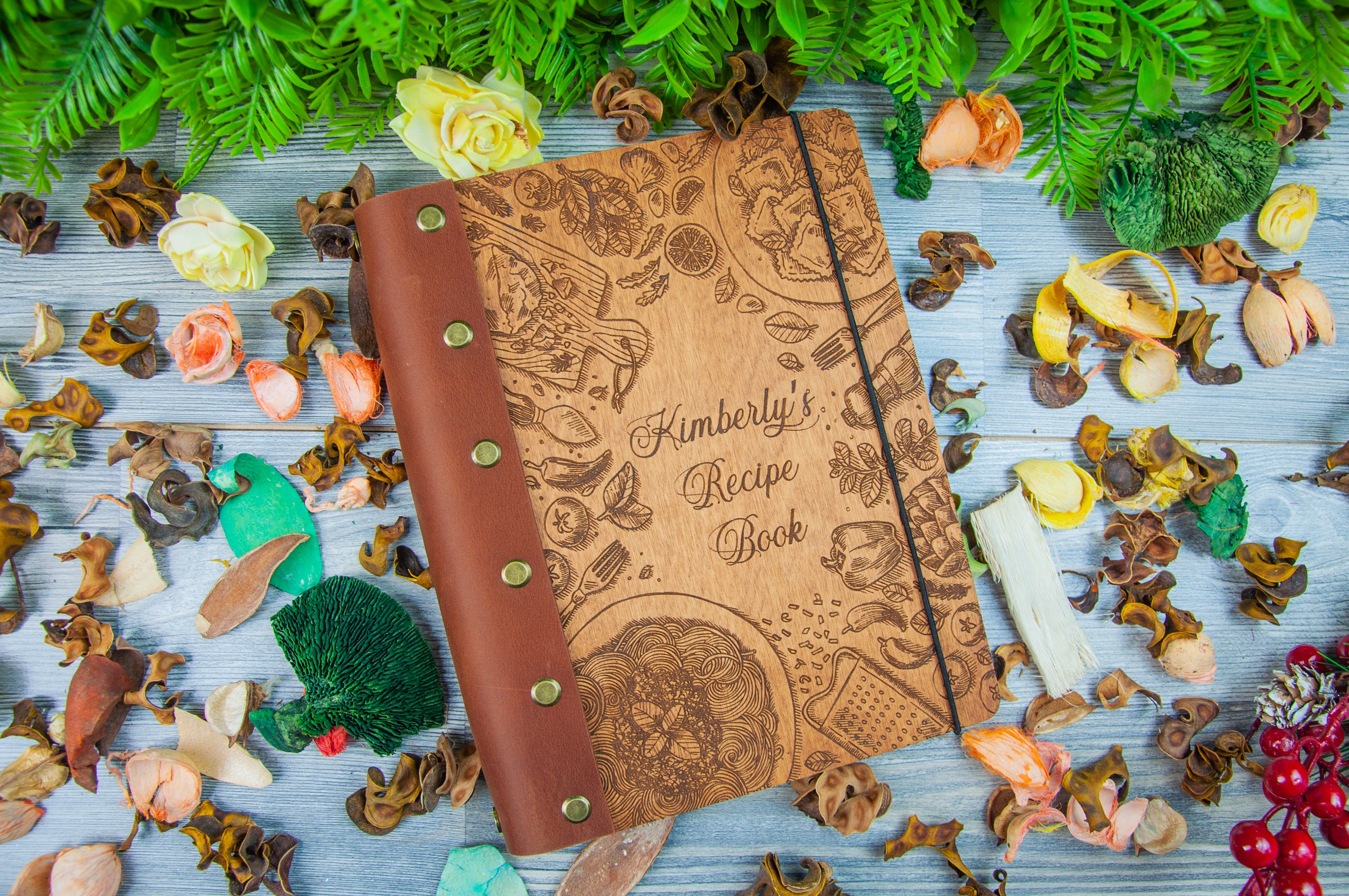 LEATHER RECIPES JOURNAL PERSONALIZED GIFT FOR HER
