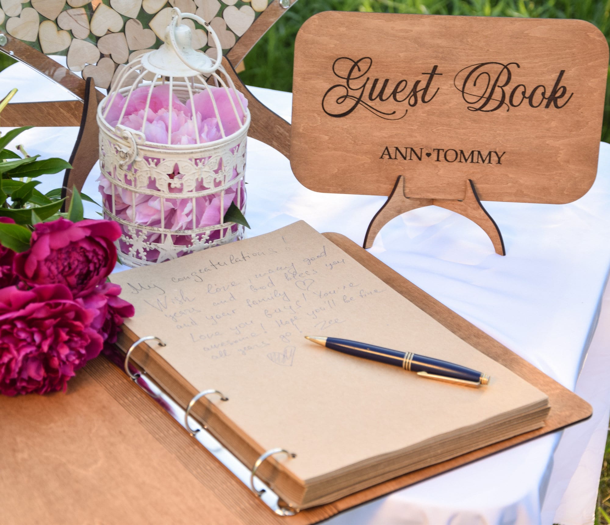 Wedding Guest Book, Guest Book Alternative, Rustic Wedding Decor, Hearts Wedding Guest Book, Wedding Table Decor Personalized, Wedding Decor